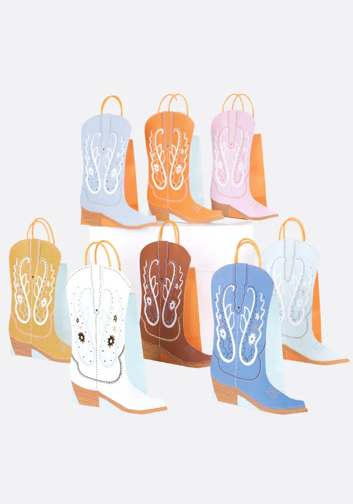 Lot de 8 Sacs Cadeaux En Forme De Botte De Cowboys