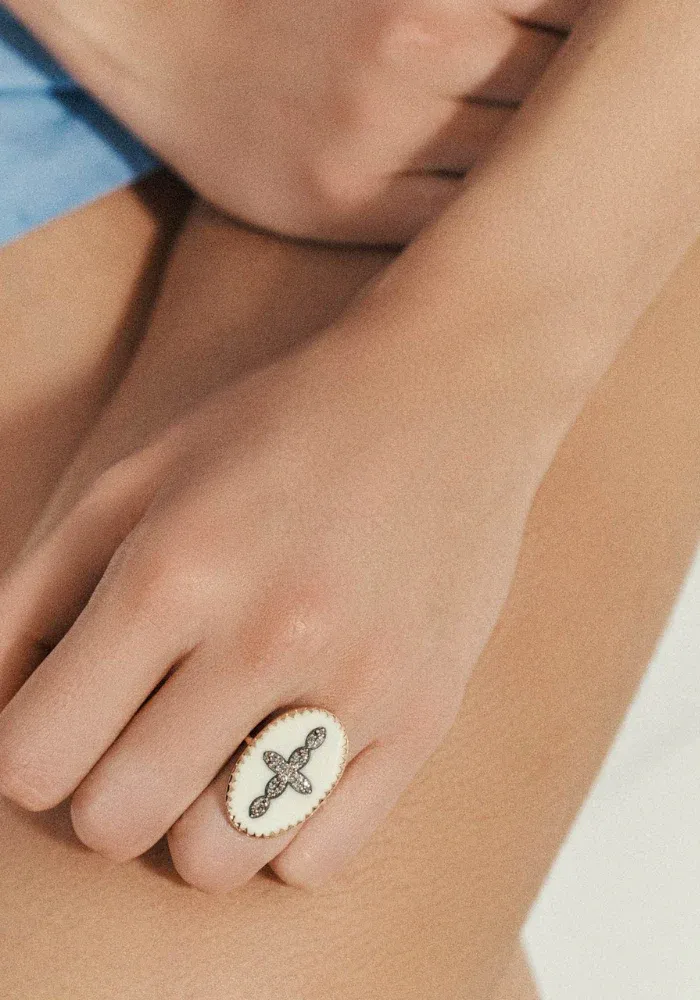 Bague Bowie N°3 Blanc Diamant – Image 3