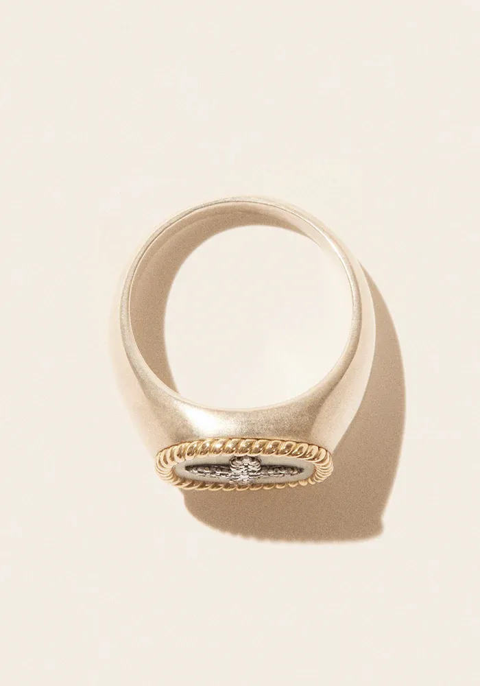 Chevalière Bowie Blanc Homme Diamants – Image 4