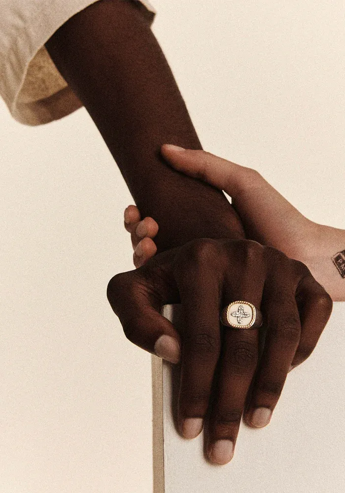 Chevalière Bowie Blanc Homme Diamants – Image 3