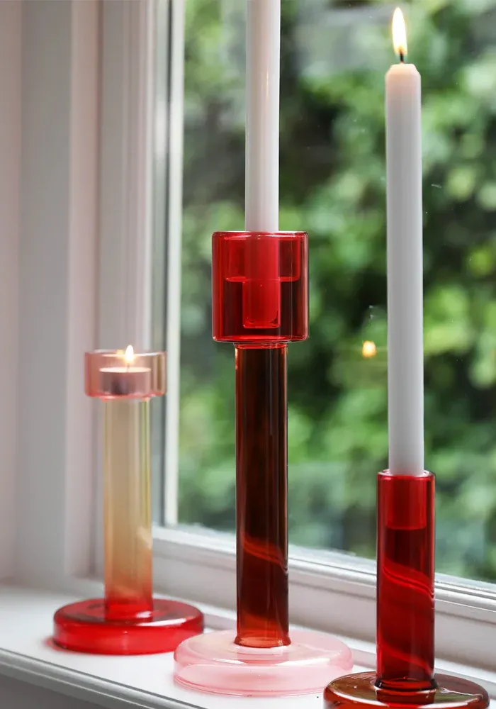 Bougeoir Bole L Rouge Et Rose – Image 5