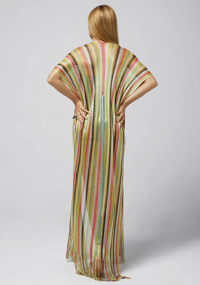 Gilet Long Lima Multicolore Green – Image 3