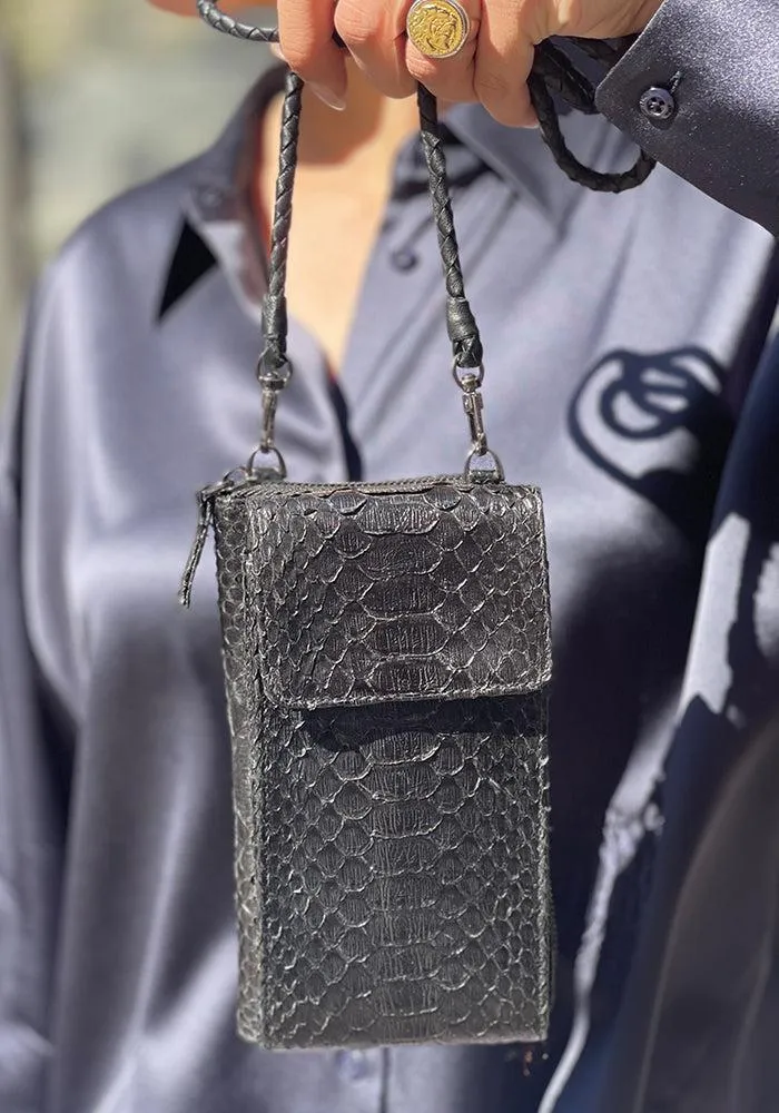 Pochette Meghan Noire Anse Cuir – Image 2