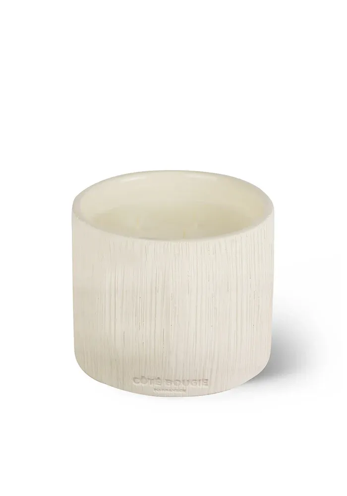 Bougie Céramique Striée Blanche L – Image 2
